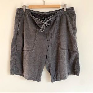 prAna Sutro Shorts - L - Hemp & Spandex - Gravel Color (gray/black)